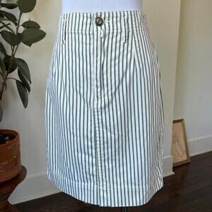 Vintage ESPRIT Sport Green White Stripe Cotton High Waist Skirt